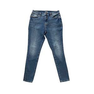 Time & Tru Women's Mid Was High Rise Curvy Straight Leg Blue Jeans Sz 6